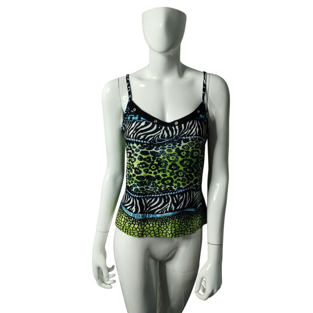 Y2K Joseph Ribkoff Women's Animal‎ Print Tank top size 10 Wild Hippie Retro Wild